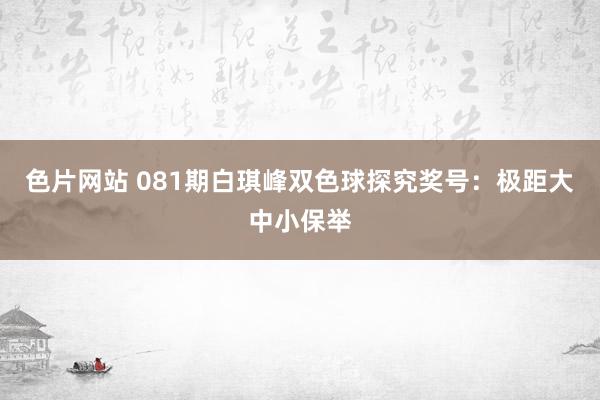 色片网站 081期白琪峰双色球探究奖号：极距大中小保举