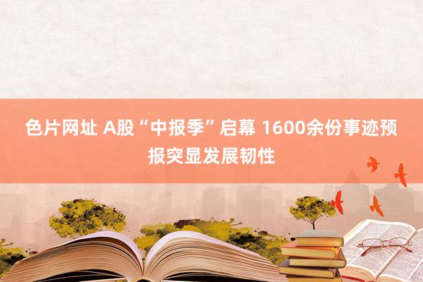 色片网址 A股“中报季”启幕 1600余份事迹预报突显发展韧性