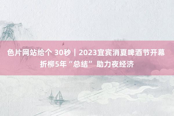 色片网站给个 30秒｜2023宜宾消夏啤酒节开幕 折柳5年“总结” 助力夜经济