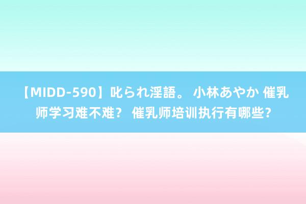 【MIDD-590】叱られ淫語。 小林あやか 催乳师学习难不难？ 催乳师培训执行有哪些？