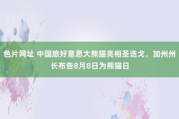 色片网址 中国旅好意思大熊猫亮相圣迭戈，加州州长布告8月8日为熊猫日