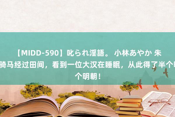 【MIDD-590】叱られ淫語。 小林あやか 朱元璋骑马经过田间，看到一位大汉在睡眠，从此得了半个明朝！