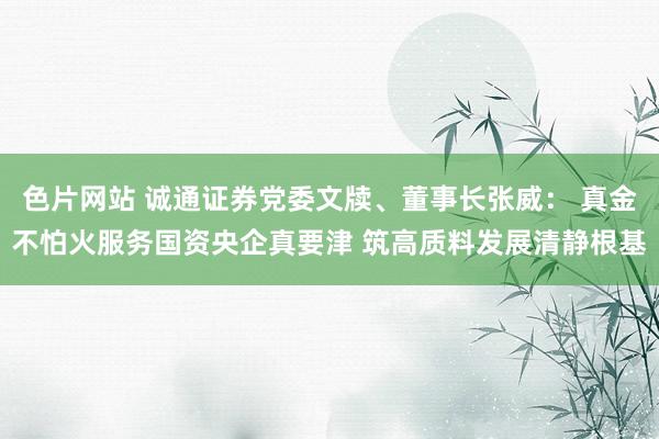 色片网站 诚通证券党委文牍、董事长张威： 真金不怕火服务国资央企真要津 筑高质料发展清静根基