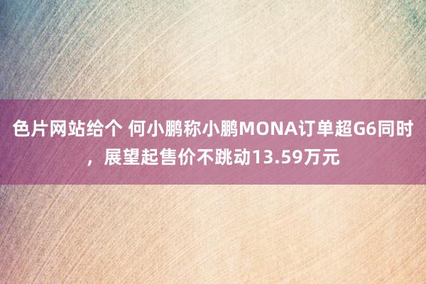 色片网站给个 何小鹏称小鹏MONA订单超G6同时，展望起售价不跳动13.59万元