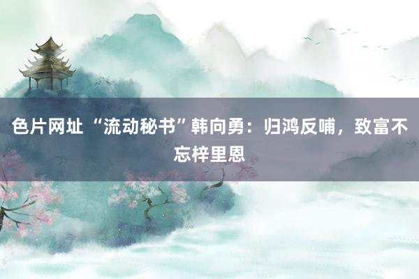 色片网址 “流动秘书”韩向勇：归鸿反哺，致富不忘梓里恩