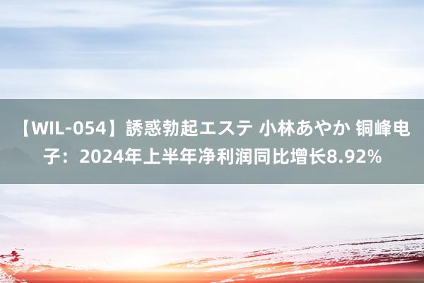 【WIL-054】誘惑勃起エステ 小林あやか 铜峰电子：2024年上半年净利润同比增长8.92%