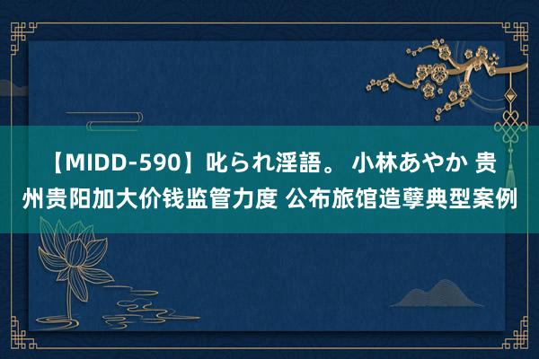 【MIDD-590】叱られ淫語。 小林あやか 贵州贵阳加大价钱监管力度 公布旅馆造孽典型案例