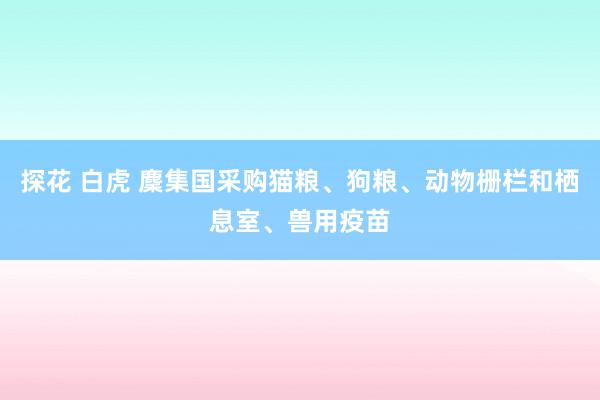 探花 白虎 麇集国采购猫粮、狗粮、动物栅栏和栖息室、兽用疫苗