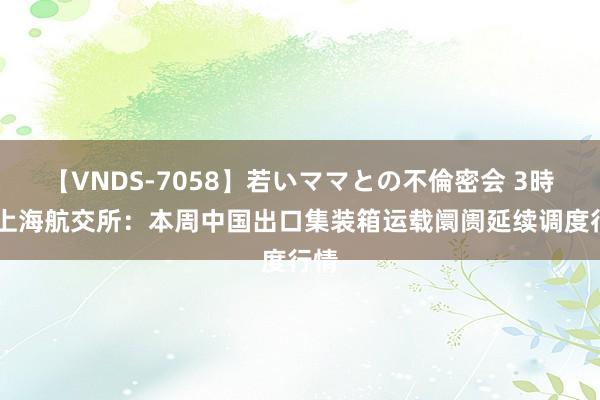 【VNDS-7058】若いママとの不倫密会 3時間 上海航交所：本周中国出口集装箱运载阛阓延续调度行情