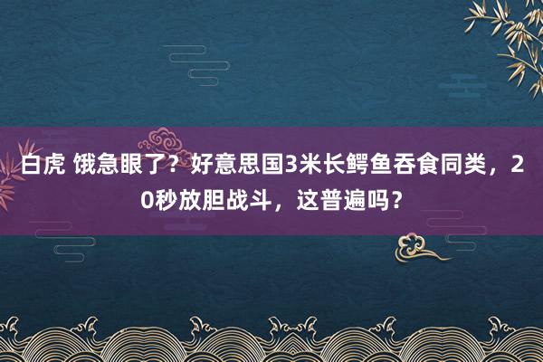 白虎 饿急眼了？好意思国3米长鳄鱼吞食同类，20秒放胆战斗，这普遍吗？